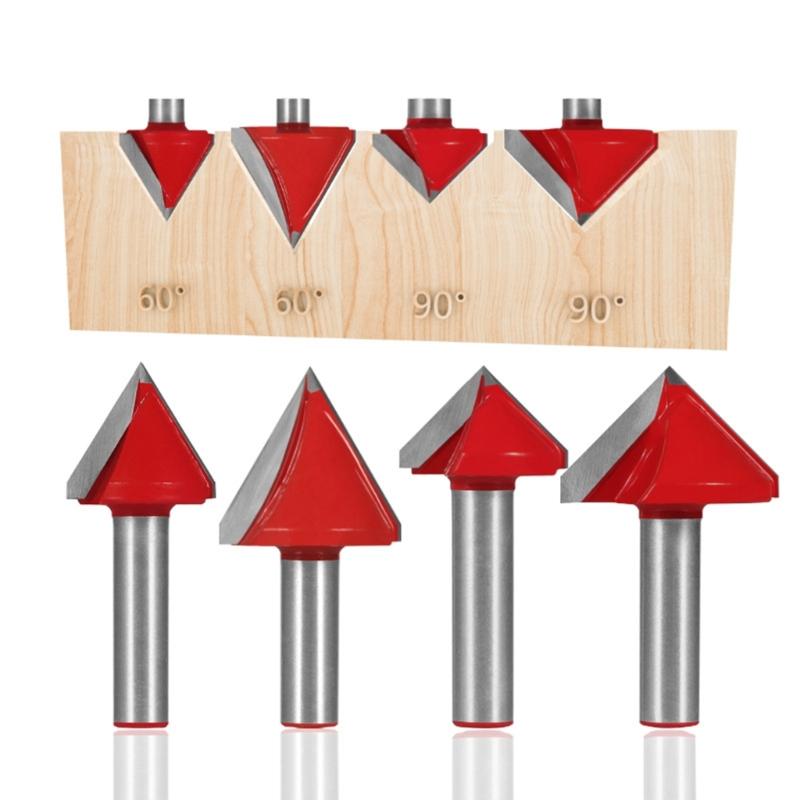 Accuracy Ground Carbides 3D Carving Bit V Shape D Shape Wood Sculpting Tool For Wood Plastic Material Removal