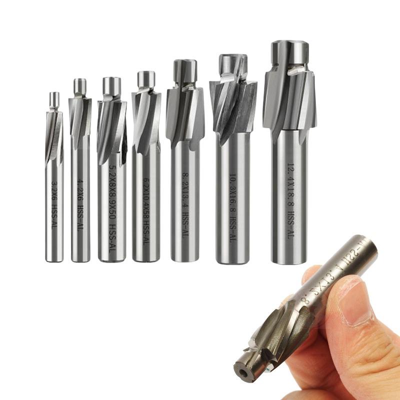 HSS Flat Countersink Drill Bit Set Designed for M3 M5 M6 M8 M10 Threads on CNC Milling and Engraving Machinery