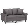 VidaXL 2-seater Sofa with Pillows Grey 120 Cm Faux Leather 3200927