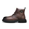 Genuine Leather Men's Boots High Top Style Autumn and Winter Classic Black Brown Outdoor Quality Adult Thick Soled Shoes New