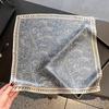 Spring and Summer New French Silk Retro Rose Printed Square Scarf Women's Thin Breathable Skin-friendly Neck Scarf Batch