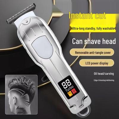 Wiederaufladbarer LCD-Haarschneider mit elektrischem Haarschneider für den Heimgebrauch bei Männern und Haarschneiden - Weiß