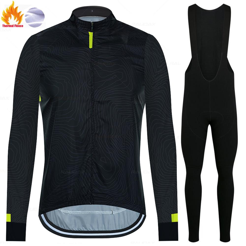 Raudax Warm Cycling Jackets 2026 Winter Thermal Fleece Cycling Clothing Men Long Sleeve Jersey Suit Outdoor Riding Bike Clothes