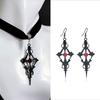 Jewelry Punk Diamond Cross Earrings Necklace Girls Halloween Party Earrings