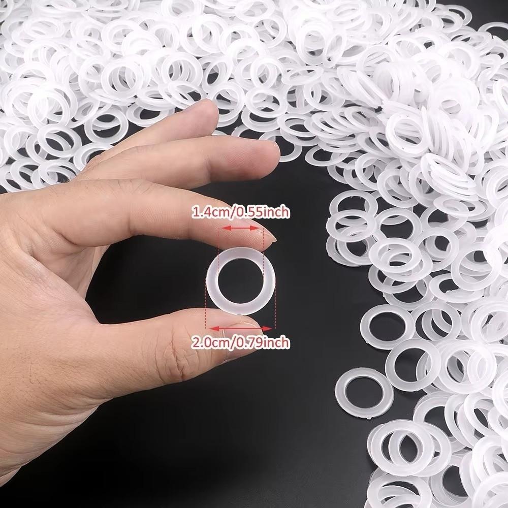 Kunststoff Häkel-Schlaufenringe 2cm Rund Halbtransparent Gummi Häkelgestrickter Ring Klare Verbindungs-Sprung-Fixierringe Strickprojekte