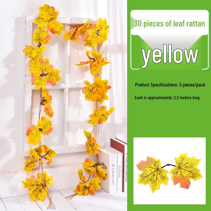 Autumn Maple Leaf Vine Hanging - Festive Decor for Halloween & Christmas