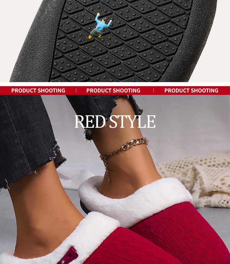 Unisex Thick-Soled Non-Slip Furry Indoor Slippers