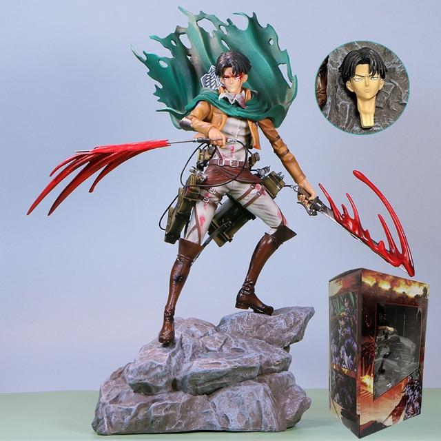 36cm Attack On Titan Anime Figure Rival Shingeki No Kyojin Levi Ackerman Action Figure Mikasa Ackerman Figurine Model Doll Toys