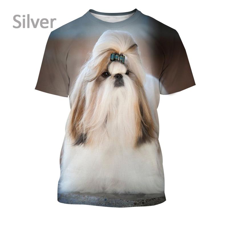 New 3D Boys Animal Dog Print Harajuku Style T-Shirt Summer Casual Short Sleeve Streetwear Loose Top