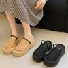 New Summer Design Mesh Hollow Breathable Bag Head Half Slippers Women's Thick-soled Roman Muffin Shoes Sandals