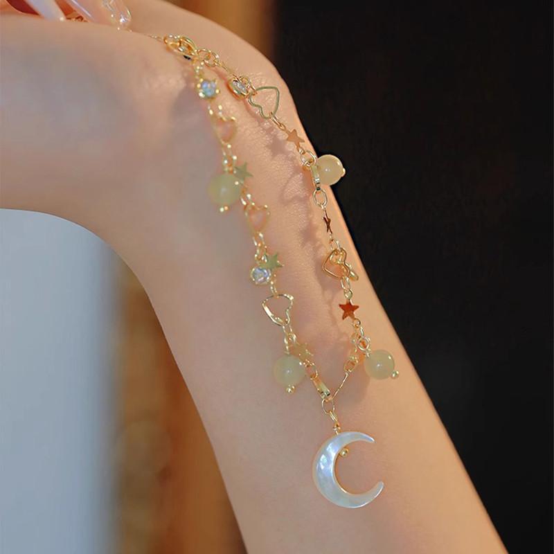 IFME Crystal Star Moon Bratari pentru femei Coreeana Sculptata Inima Bratara pandantiv Accesorii Moda Bijuterii