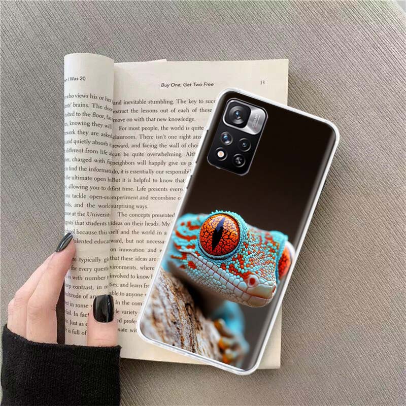 Lizards and Geckos Have Big Eyes Phone Case For Redmi Note 13 12 Pro Plus 14 15 Pro 5G 11 11T 11E 11S 10 Pro 10S 9 9S Cover Cell
