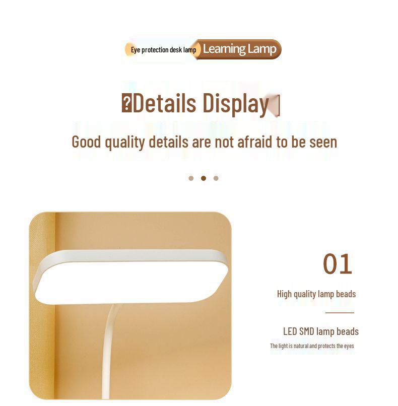Smart LED Desk Lamp with Eye Protection, Pen Holder, and Bedside Night Light for Students