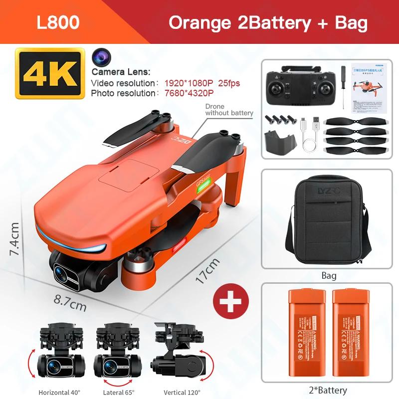L800 PRO 2 Professional Drone 4K HD Camera GPS 5G WIFI Three-axis Anti-shake Gimbal Brushless Motor Obstacle Avoidance Drone Toy Gift