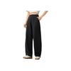 Li-Ning Sports Lifestyle Series Solid Color Mid-Rise Breathable Versatile Straight Leg Casual Pants Women Bottoms Black AKLV198-2