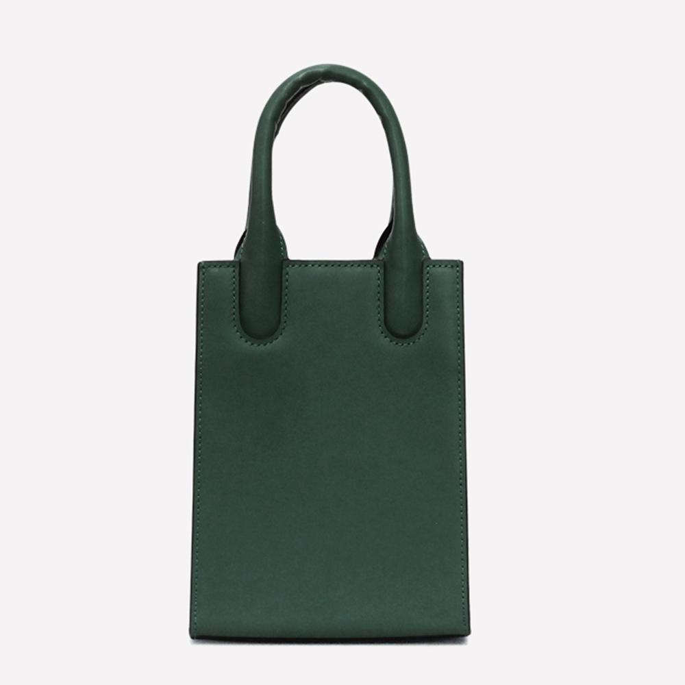Matt [Refurbished] Wave Cowhide Mini Tote Bag Green