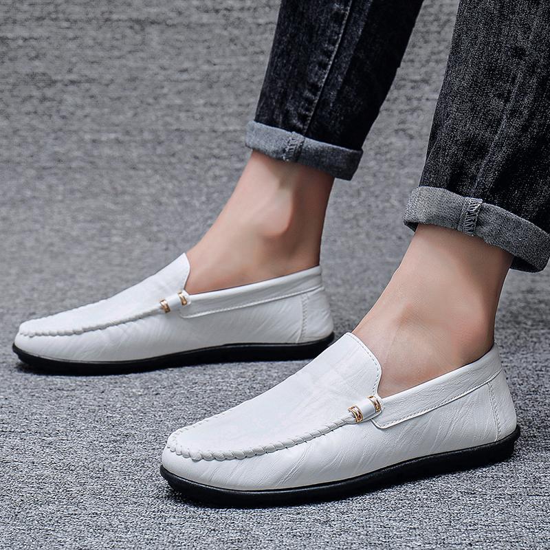 Fashion Men's Leather Casual Loafers Shoes Wedding Dress Shoes New Big Size Moccasins Shoes Suede Shoes High Quality Zapatos