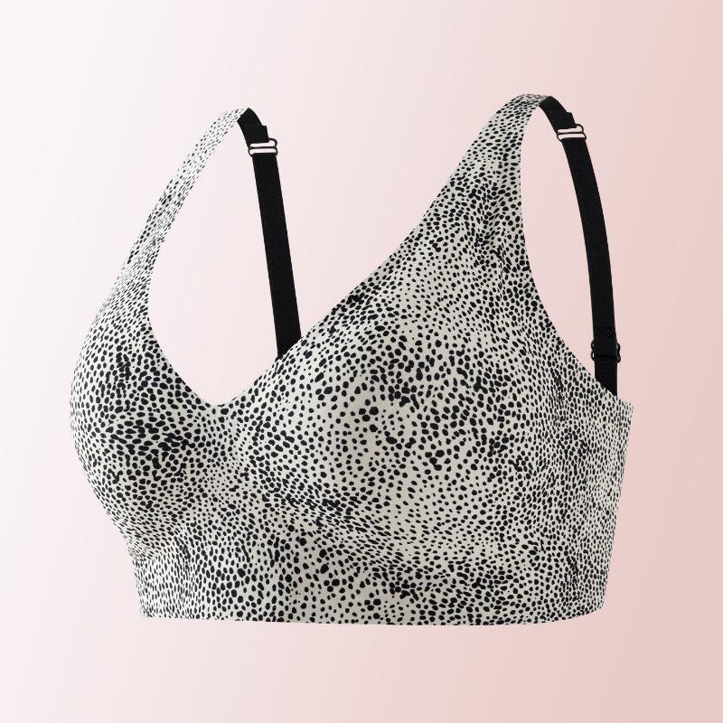 Women S Sexy Leopard Print Wirefree Push Up Breathable Bra