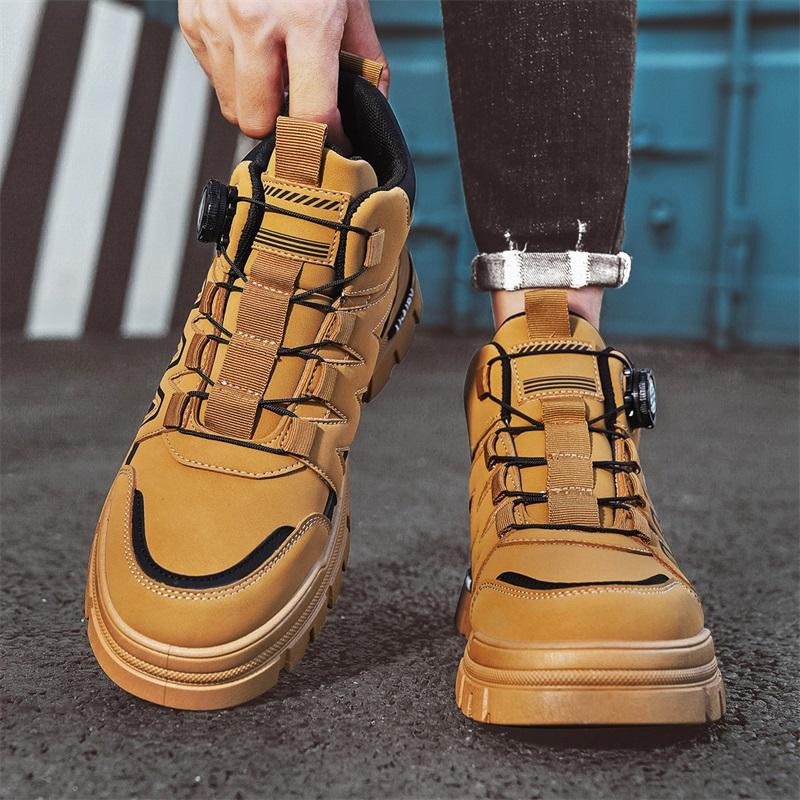 Botas masculinas de combate ao ar livre no deserto, botas táticas antiderrapantes, caminhadas no deserto, calçados de caça, calçados de segurança no trabalho para homens, botas de cowboy