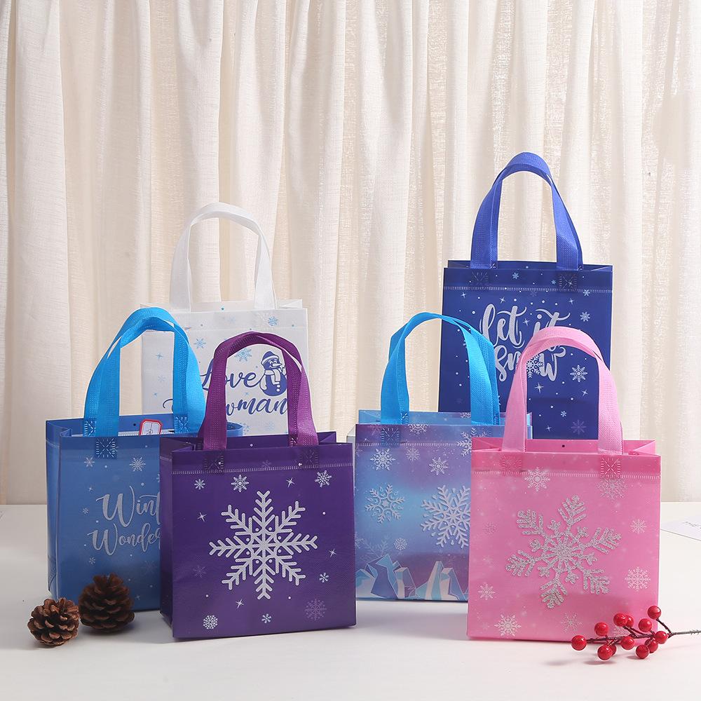 

Christmas,Snowflake,Snowman,Snow Wonderland,New Year, Shopping,Treat,Gift,Candy,Party, Baby Shower,Reusable,Non Woven Pack Bags 30pcs&20x9x20cm