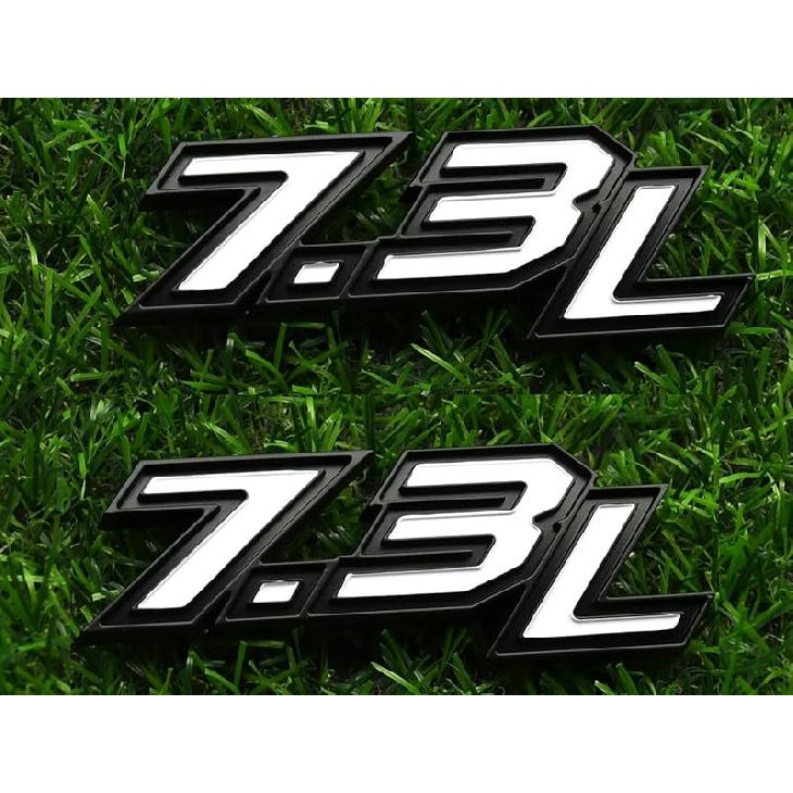 2Pcs 7.3L Emblems 3D Power Stroke Turbo Side Badge Nameplate Decal Stickers Logo (Black) белый