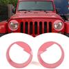 Pink Front Light Bezels Headlight Cover Lamp Trim for 2007-2018 Jeep JK Wrangler