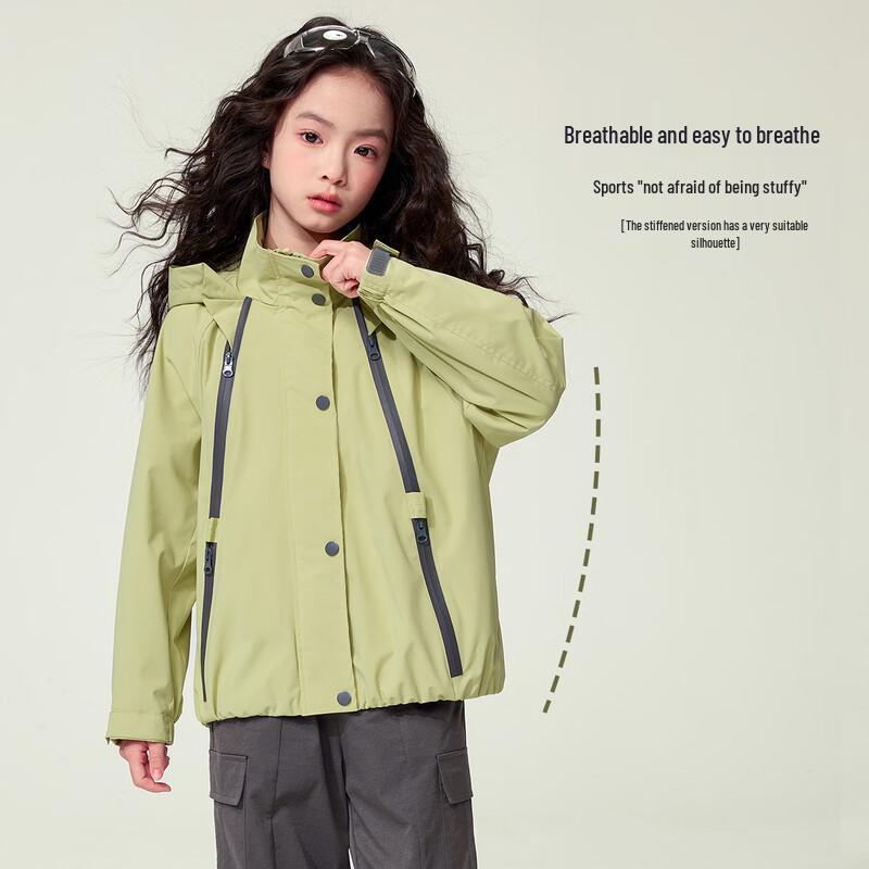 Mädchen Kapuzen-Winddichte Softshelljacke