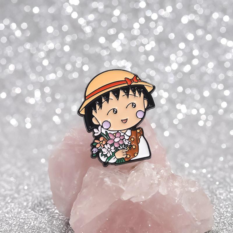 Animation Cartoon Delightful Badge Brooch With Lovely Girl Shape For Memorable Fashion Statement
