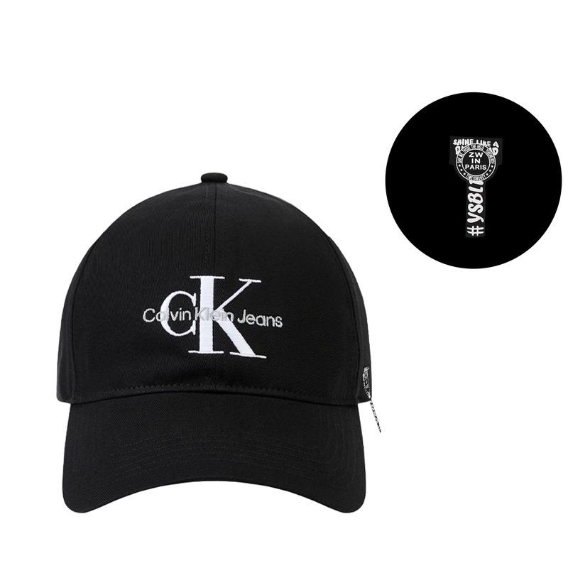 Calvin Klein [Customized clothing] Fashionable and comfortable sunshade, cotton peaked cap, same style for men and women, couple style, black Ribbon F