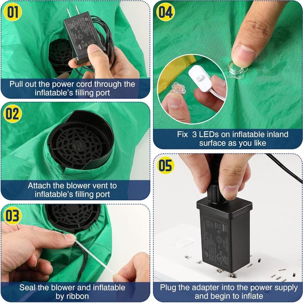 Mini 12V 0.8A Inflatables Blower LED Light Strings High Power Air Blower Durable Univesal Blower Fan Holiday Display