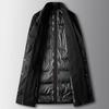 Men's Down Jacket Autumn and Winter Medium and Long Casual 90 White Duck Down Youth Scarf Collar Trench Coat Version Down Jacket