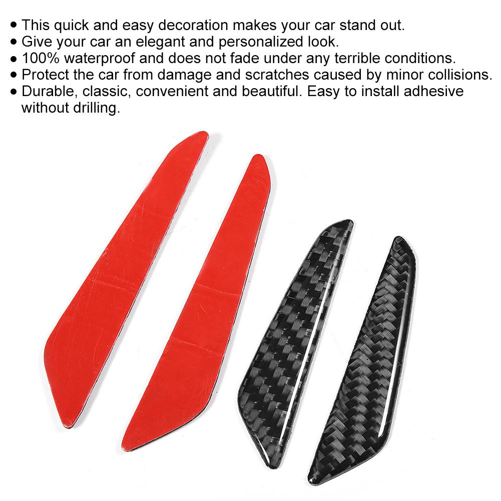 4pcs Car Door Edge Reflector Decorative Protector Anti Collision Crash Bar Strip