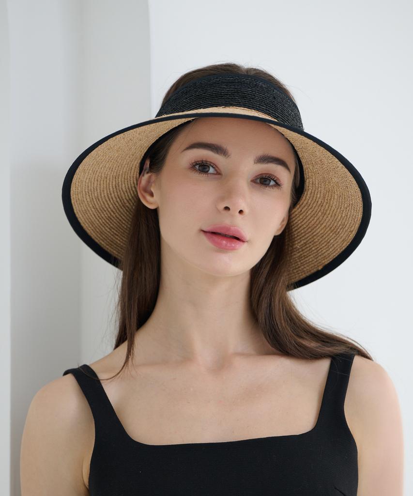 Koipeu Two-Tone Raffia Sun Visor Cf081Ht074