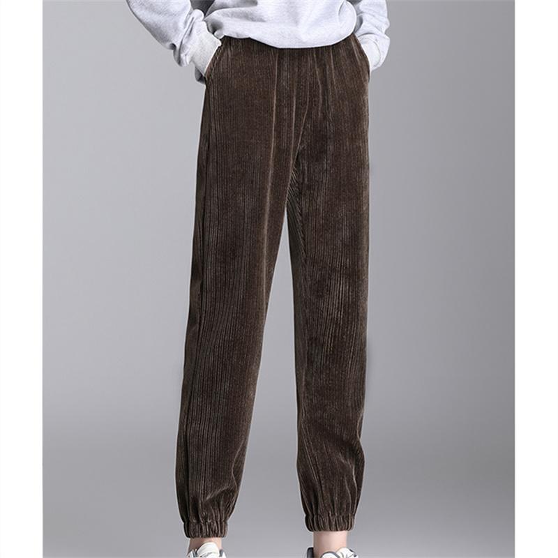 Осень-зима женские корейские утепленные однотонные спортивные штаны женские мешковатые — фото 5