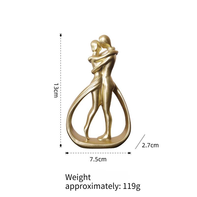 

Creative Couple Wedding Gifts Partner Anniversary Gifts Newlywed Home Decor Light Luxury Decorations Resin Statue Ornaments золотой