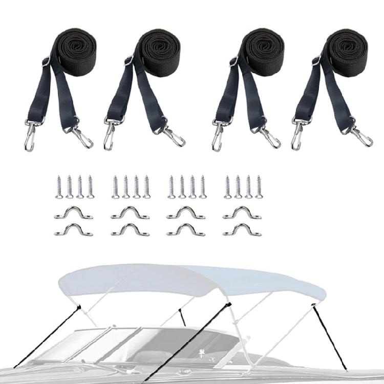 2/4pcs Adjustable Bimini Top Straps with Snap Loop Marine Nylon Top Straps