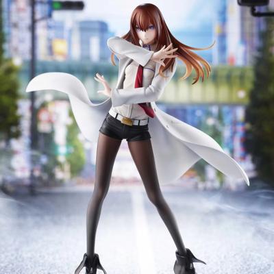 22,5 cm Anime Steine;Gate Makise Kurisu Dream Tech Figur 1/7 Weißer Kittel Stil Stehendes Modell Spielzeugpuppe Actionfigur PVC