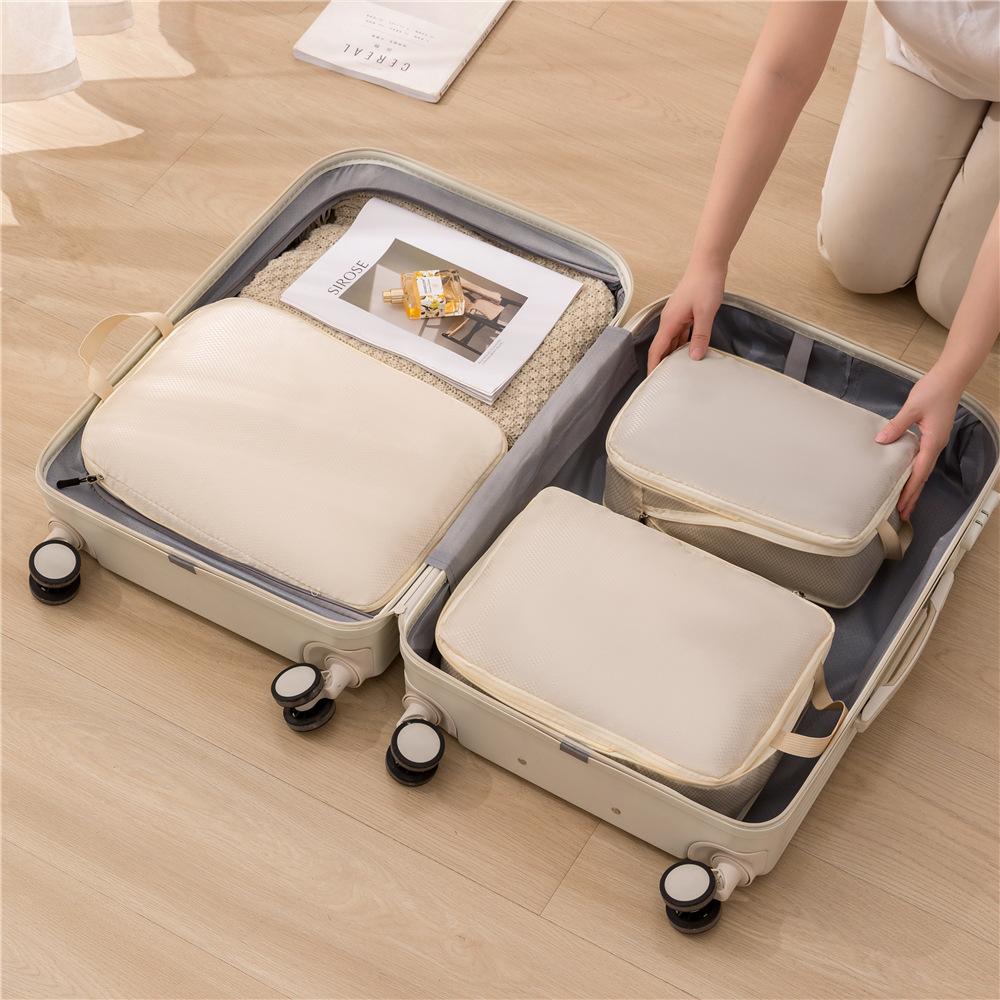 3Pcs Storage Bags Set Travel Compression Packing Cubes Clothes Shoes Organizer Portable Luggage Bags