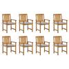 Maison Exclusive - Chaises de jardin avec coussins lot de 8 Bois d'acacia solide