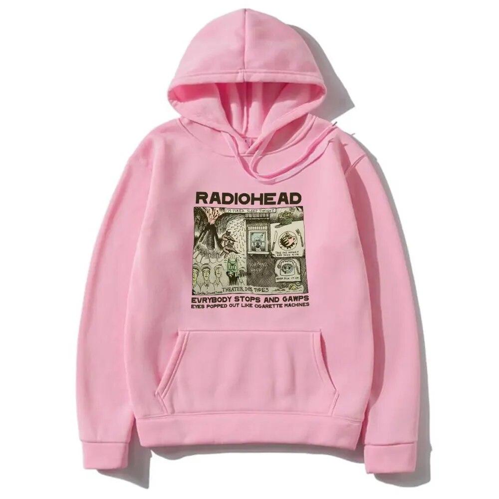 Moletom com capuz unissex Radiohead para crianças Hip Hop Radiohead Hoodies unissex para mulheres Harajuku Menino Menina Pulôver Moletom feminino Rapper Sweats Kids