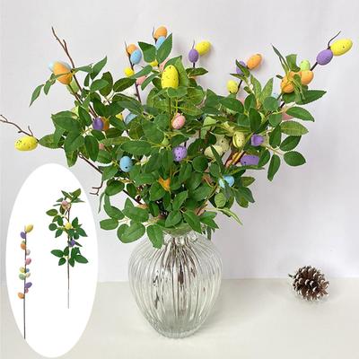 1 pièce Branche d'arbre d'œufs de Pâques Mousse Peinture Décoration de Pâques pour Branche de Pâques Bricolage Arrangements Floraux Décoration de Bureau de Pâques