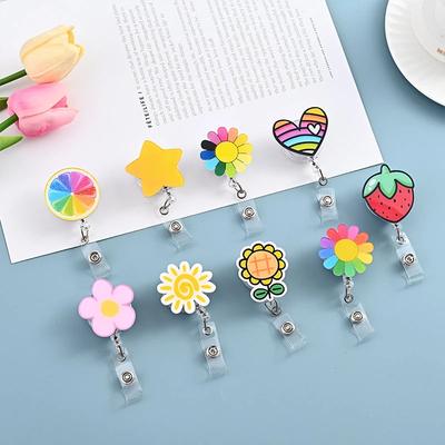 1pc Retractable Badge Holder Clips for Nurse ID Badge Reel with Belt Clip Doctor ID Card Chain Clips School Student Office