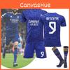 طقم ريال مدريد لكرة القدم متعدد الاستخدامات لموسم 21-22 مع الرقم 9 بنزيما مناسب لجميع المواسم والجنسين