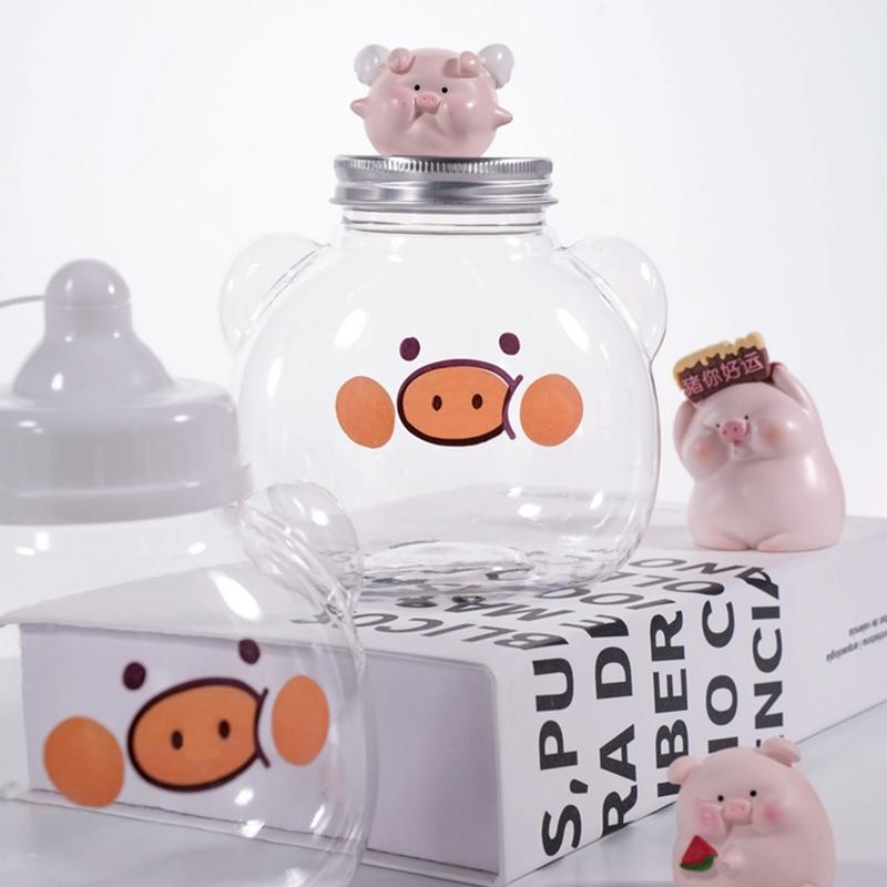 1/3ks Kawaii Lahve na vodu na mléčný čaj, kávu, džus, přenosný kelímek na pití, domov, průhledná láhev na nápoje na džusování