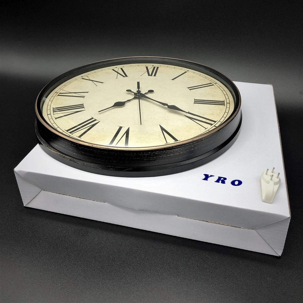 YRO Retro Wall Clock with Spherical Glass and Continuous Second and Stylish Interior Design Hand, Antique, Scandinavian, Classic, (Roman Numerals)