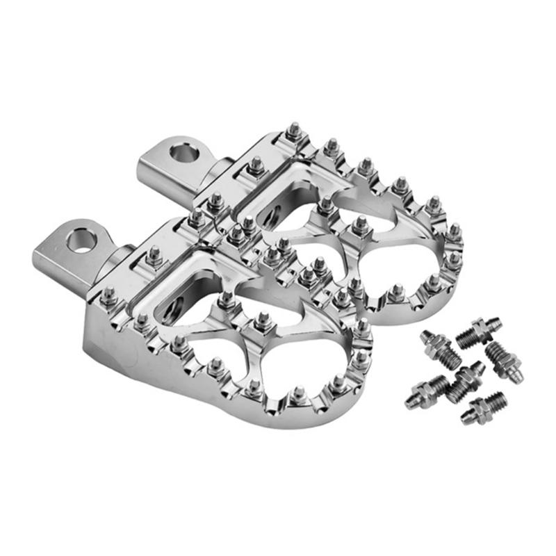 Anti Slip Lightweight Motorcycle Footrests Pegs With Vintage Styling Heavy Duty Aluminum Alloy Universal Application 2x