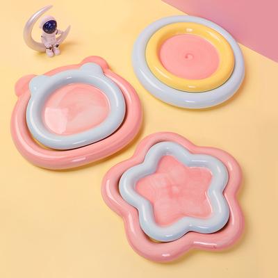 Dezertní talíř vysoké krásy Domácí stolní dekorace atmosféry Barevná miska Talíř na vystavení nail artu Kočičí miska Keramická miska na obilí