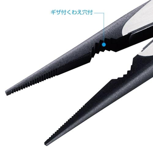 HOZAN Long Nose Pliers with Coil Spring, Ideal for Continuous Work, and Knurled and Serrated Grip Blades, P-14-150