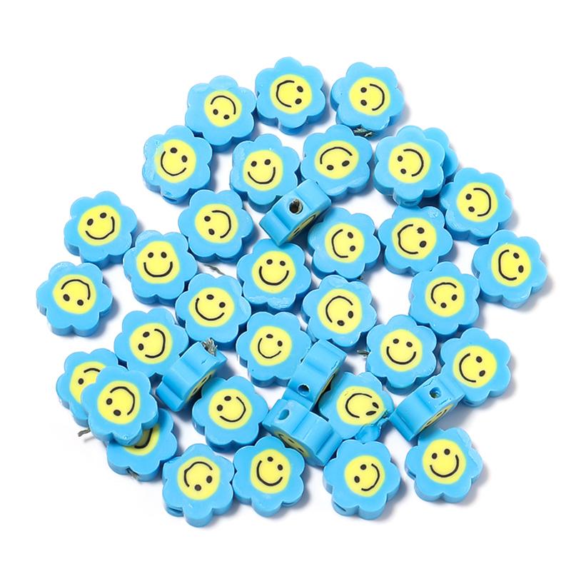 50Pcs Cute Soft Pottery Fruit Bead Clay Animal Pattern Loose Bead  Diy Children Girl Charm Jewelry Bracelets Necklace Supplies