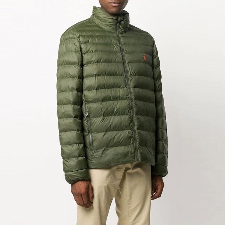 Polo Ralph Lauren Logo Embroidered Quilted Down Jacket Men Jacket Green 710810897-010